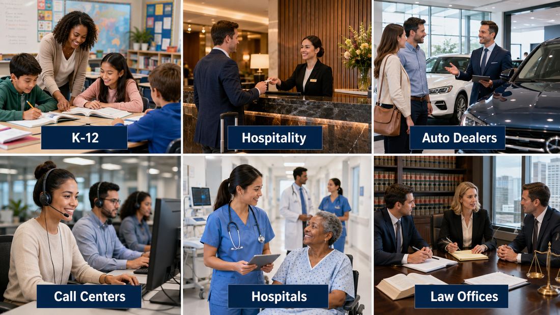Industries Axxess Networks serves: K-12, hospitality, auto dealers, call centers, hospitals and law offices