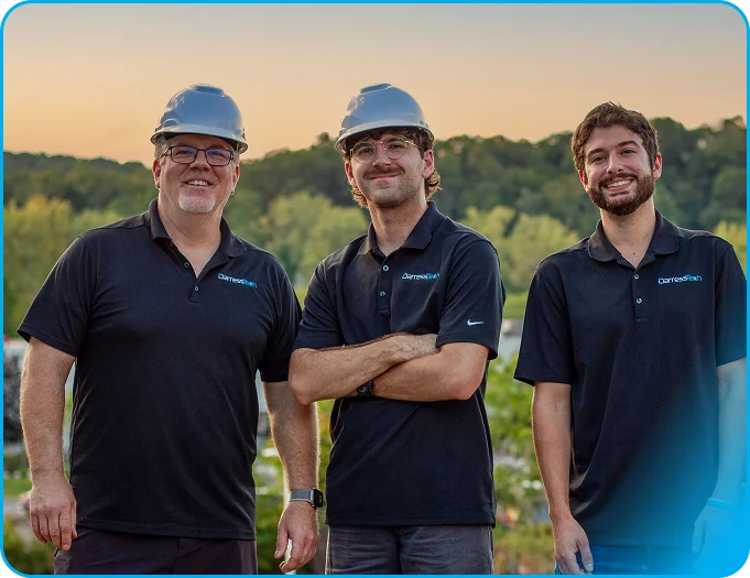 Three members of the Darress Tech team on site