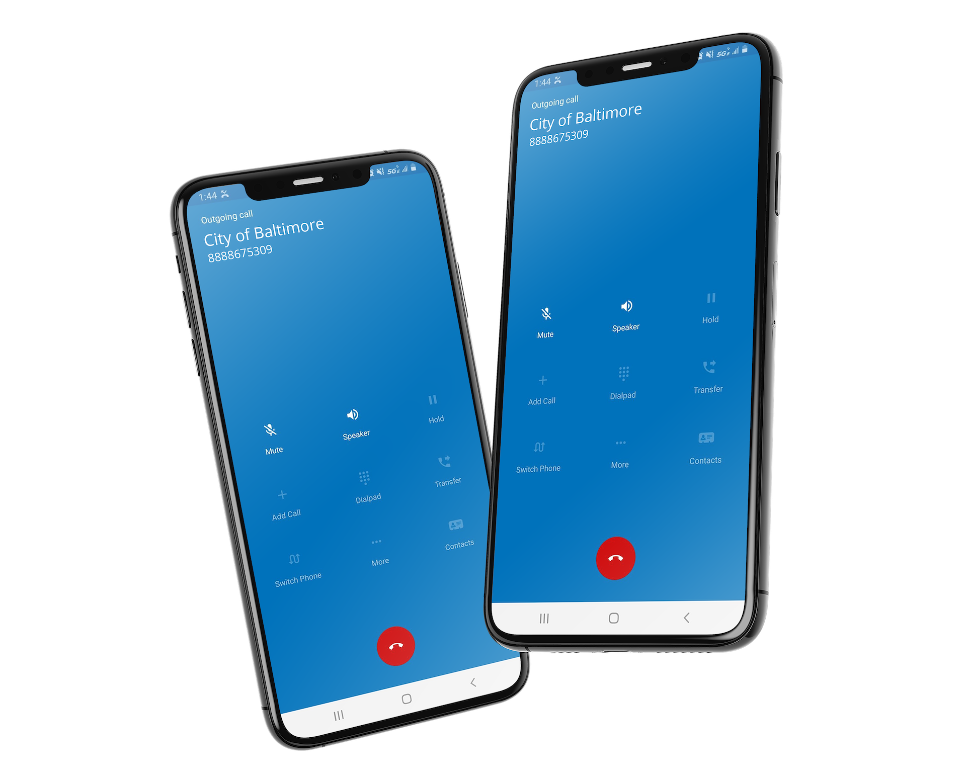 Mobile app shown on two smartphones